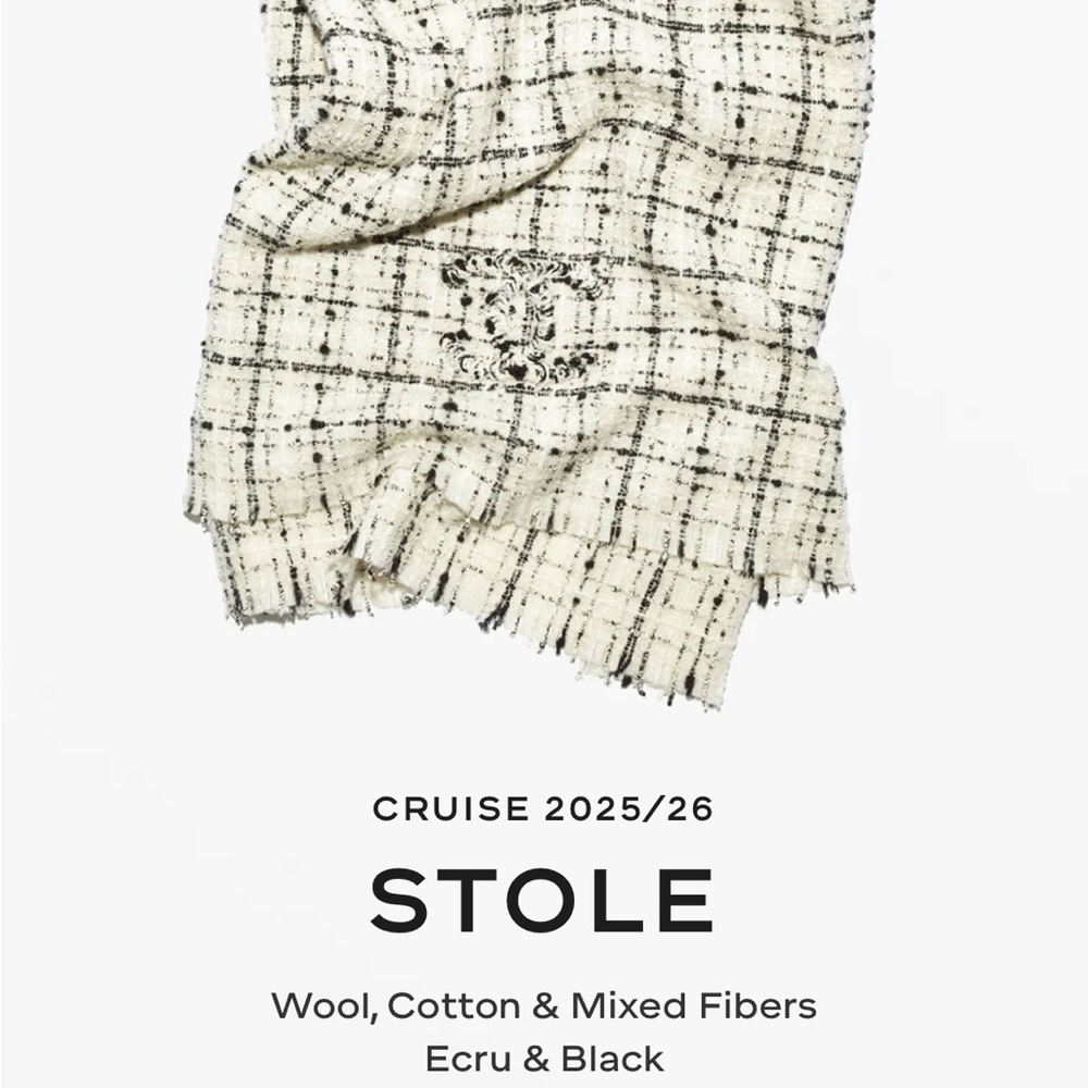 Chanel wool +cashmere stole.